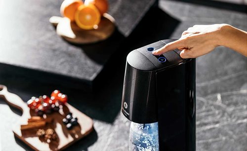 Voľba sýtosti nápoja na prístroji SodaStream E-TERRA Black.